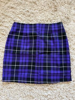 Nasty Gal Purple and Black Plaid Pencil Skirt